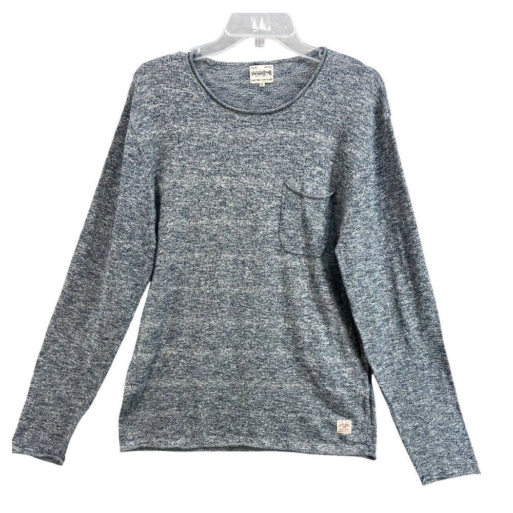 Jack & Jones Vintage Sweater Mens‎ Sz XL Blue Marl Knit Long Sleeve Pocket